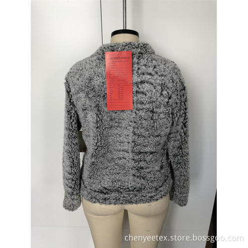 Jaket tarik bulu leher setengah